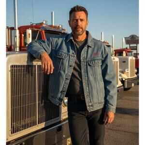 Vintage Lee Denim Trucker Men's Jacket XL Blue Jea Sun Embroidery Jose Cuervo